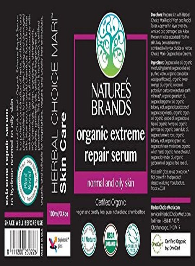 نيتشرز براندز سيروم هيربال تشويس ماري العضوي لإصلاح البشرة بشكل مكثف، للبشرة العادية إلى الدهنية؛ 3.4 أونصة سائلة من زجاج مقاوم للأشعة فوق البنفسجية - Image 2